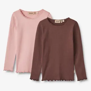 2 Rib T-Shirt L/S Reese - rose frost eggplant Wheat