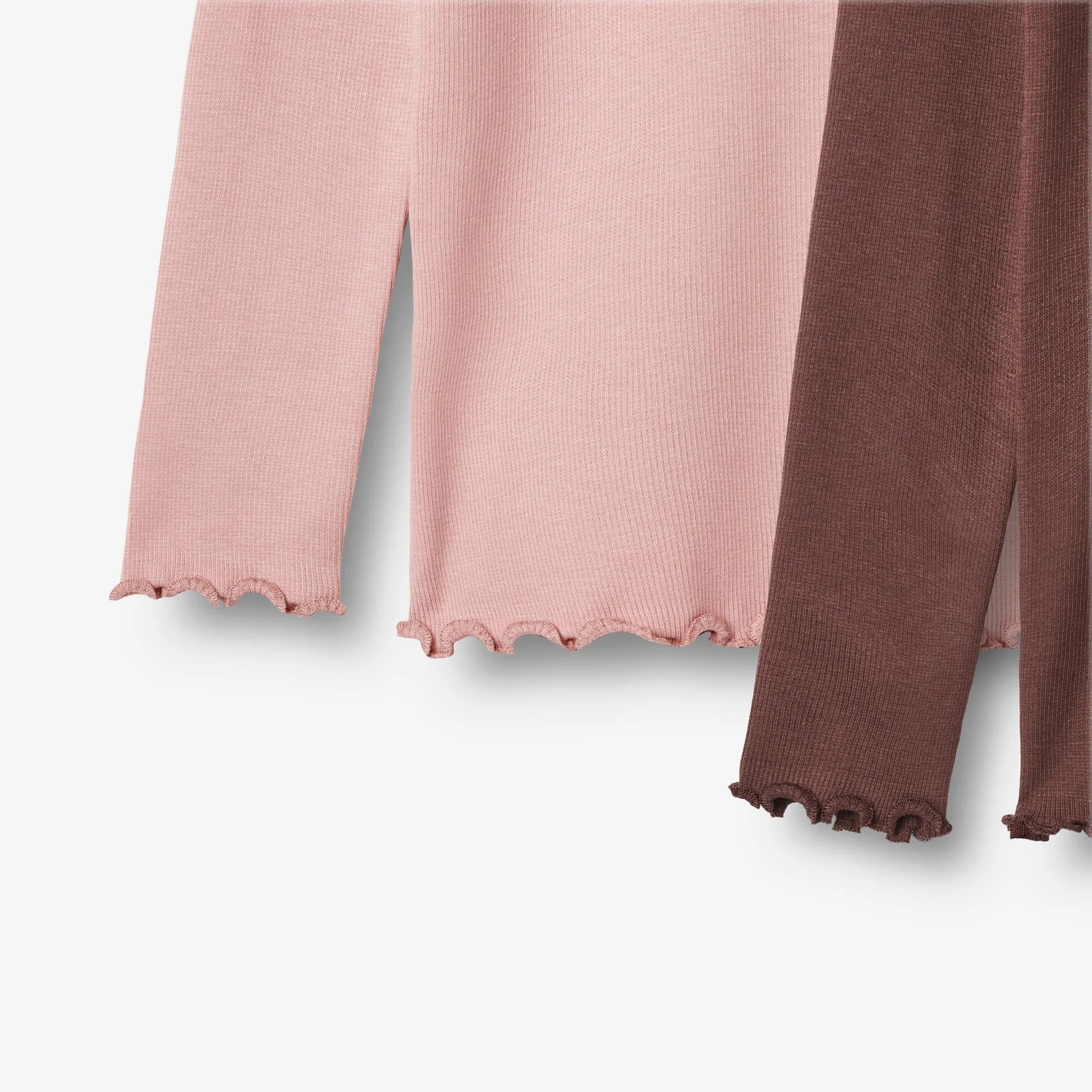 2 Rib T-Shirt L/S Reese - rose frost eggplant Wheat