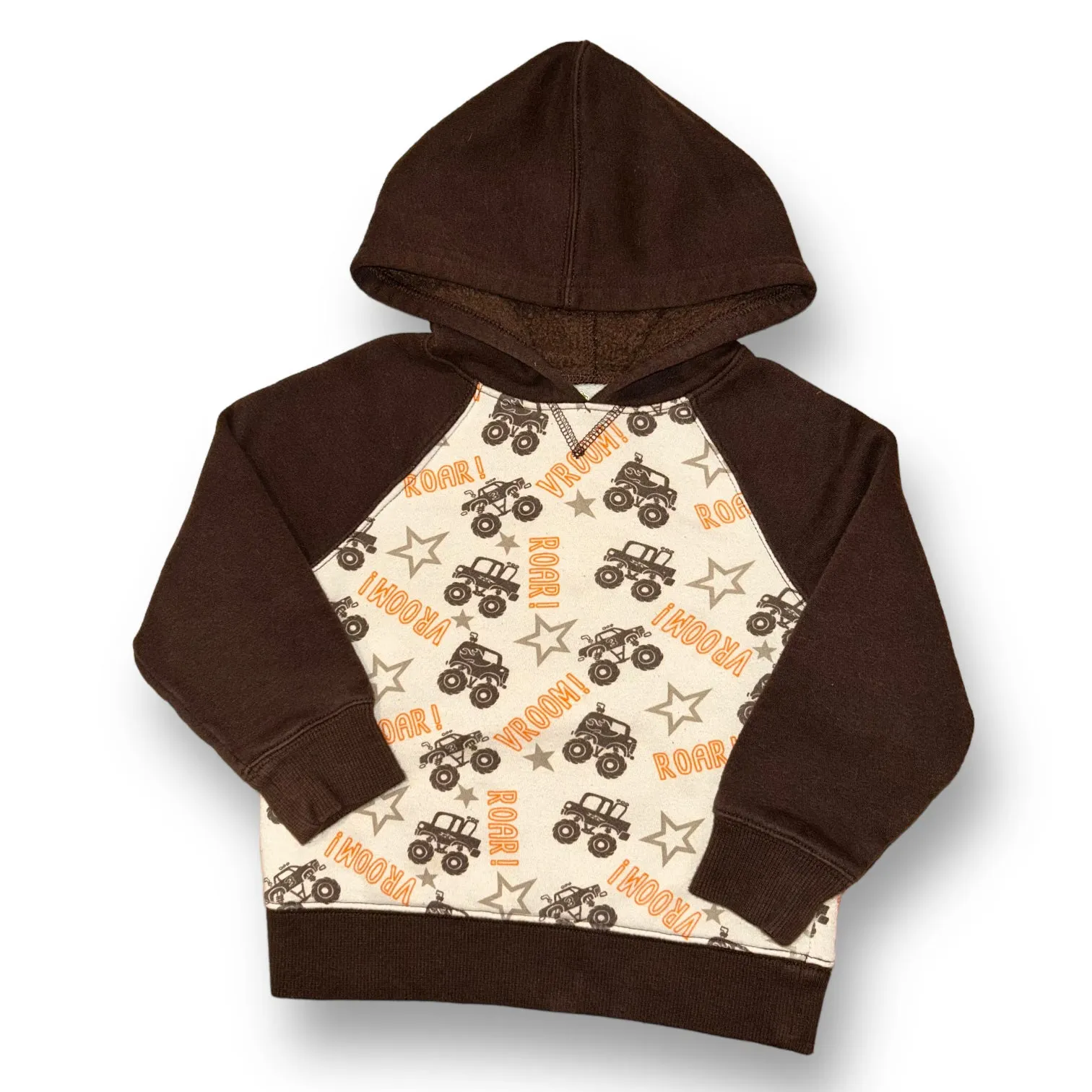 Boys Jumping Beans Size 2T Beige & Brown Pocket Monster Truck Hoodie