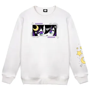 Destiny Moon Shining Stars White Crewneck