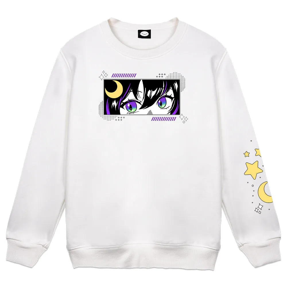 Destiny Moon Shining Stars White Crewneck