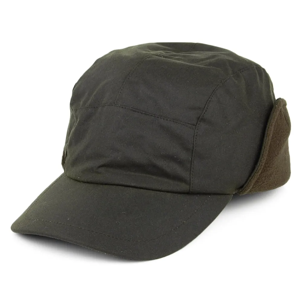 Failsworth Lumberjack Waxed Cotton Earflap Baseball Cap - Olive