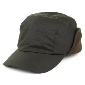 Failsworth Lumberjack Waxed Cotton Earflap Baseball Cap - Olive