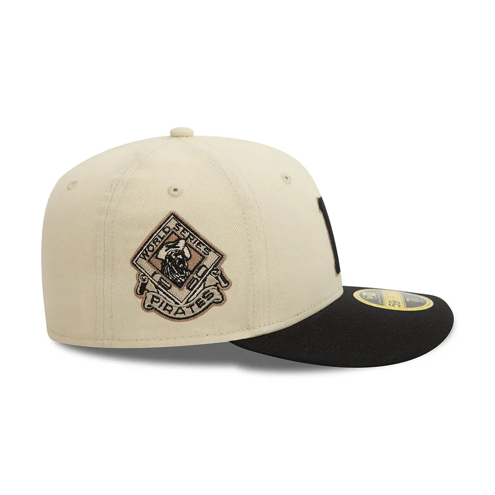 New Era 59FIFTY Pittsburgh Pirates Low Profile Baseball Cap - MLB Seasonal World Series - Light Cream-Black