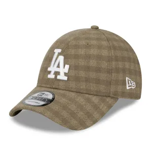 New Era 9FORTY L.A. Dodgers Baseball Cap - MLB Flannel - Camel-White