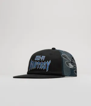 Sci-Fi Fantasy Biker Logo Cap - Black