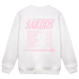Vioncii Varsity Sailors Crewneck (White/Pink)