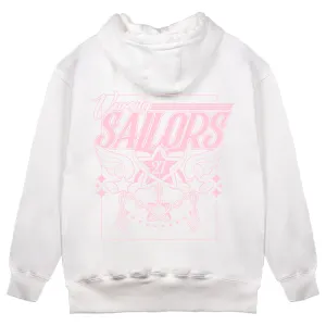 Vioncii Varsity Sailors Hoodie (White/Pink)